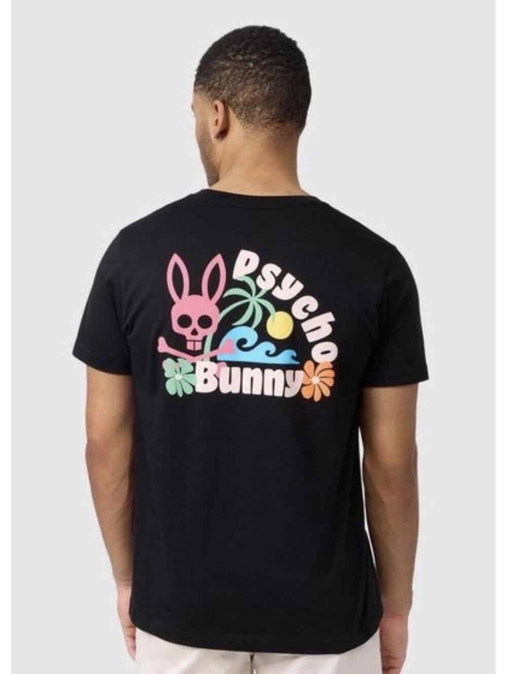 Psycho Bunny Mentz Graphic Tee Black Sz 4 Tropical Bunny Graphic T-Shirt NWT